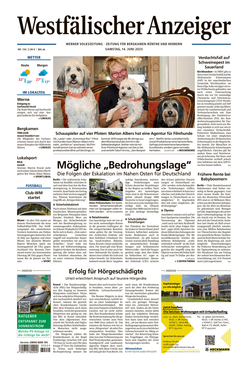 Westfälischer Anzeiger Werne vom Samstag, 14.06.2025
