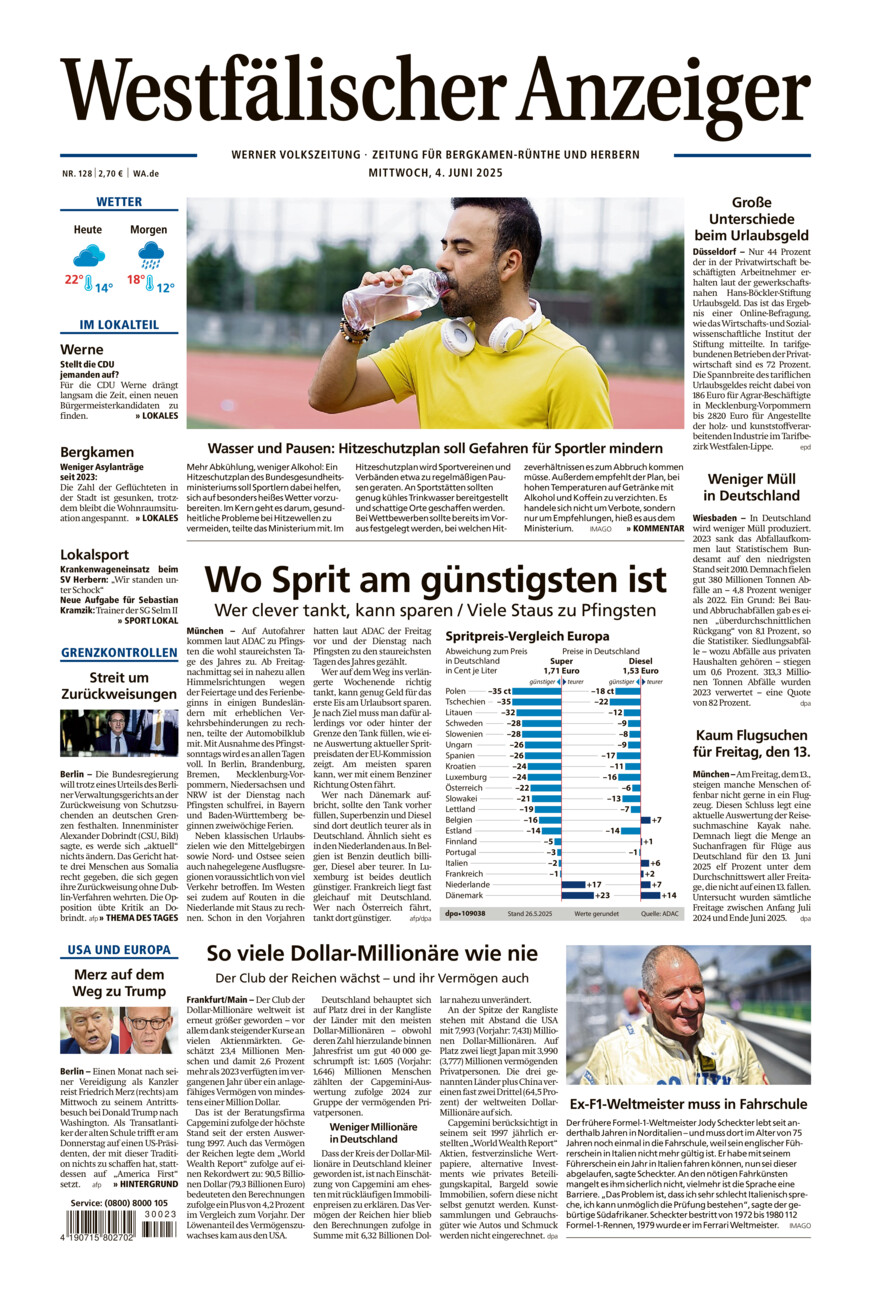 Westfälischer Anzeiger Werne vom Mittwoch, 04.06.2025