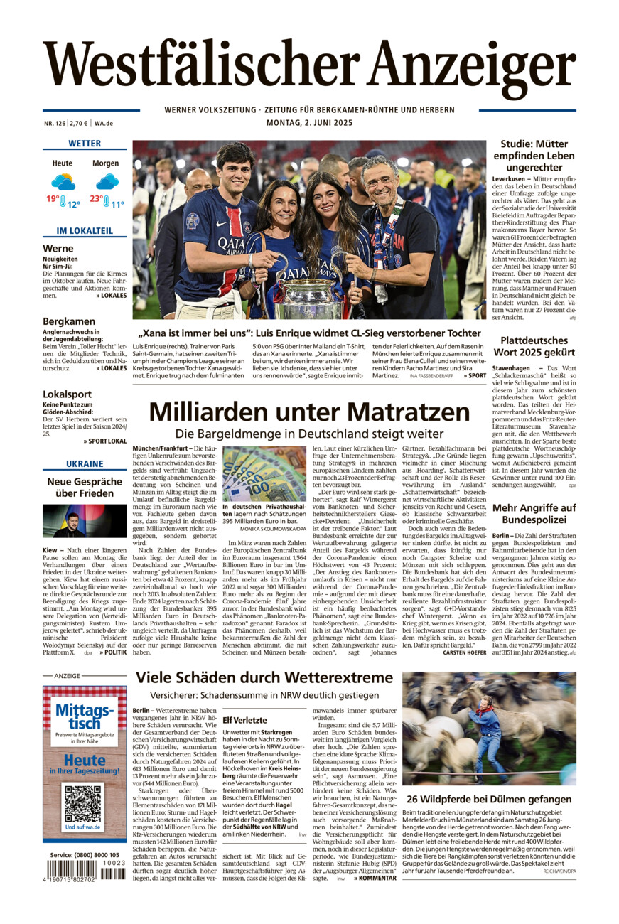 Westfälischer Anzeiger Werne vom Montag, 02.06.2025