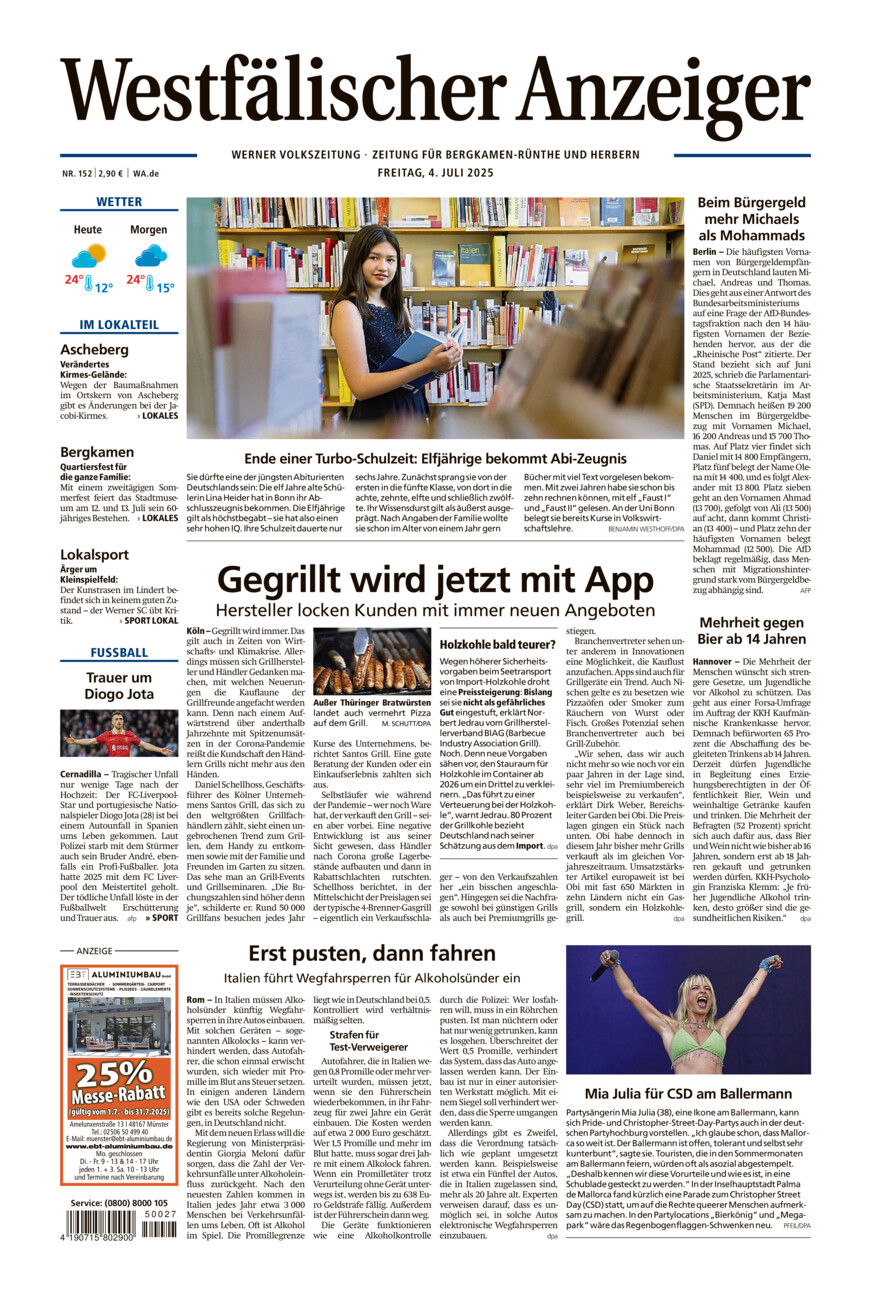 Westfälischer Anzeiger Werne vom Freitag, 04.07.2025