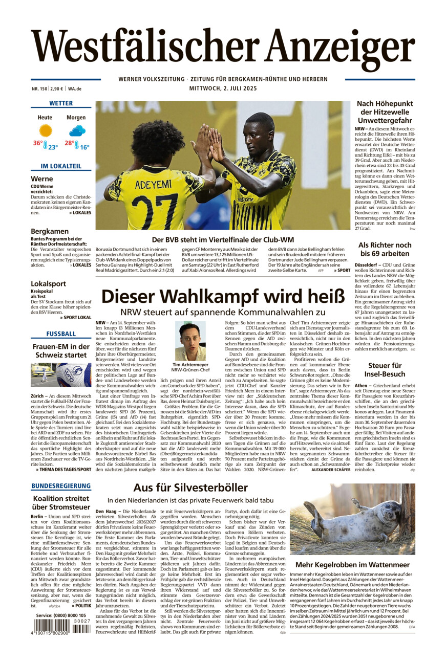 Westfälischer Anzeiger Werne vom Mittwoch, 02.07.2025