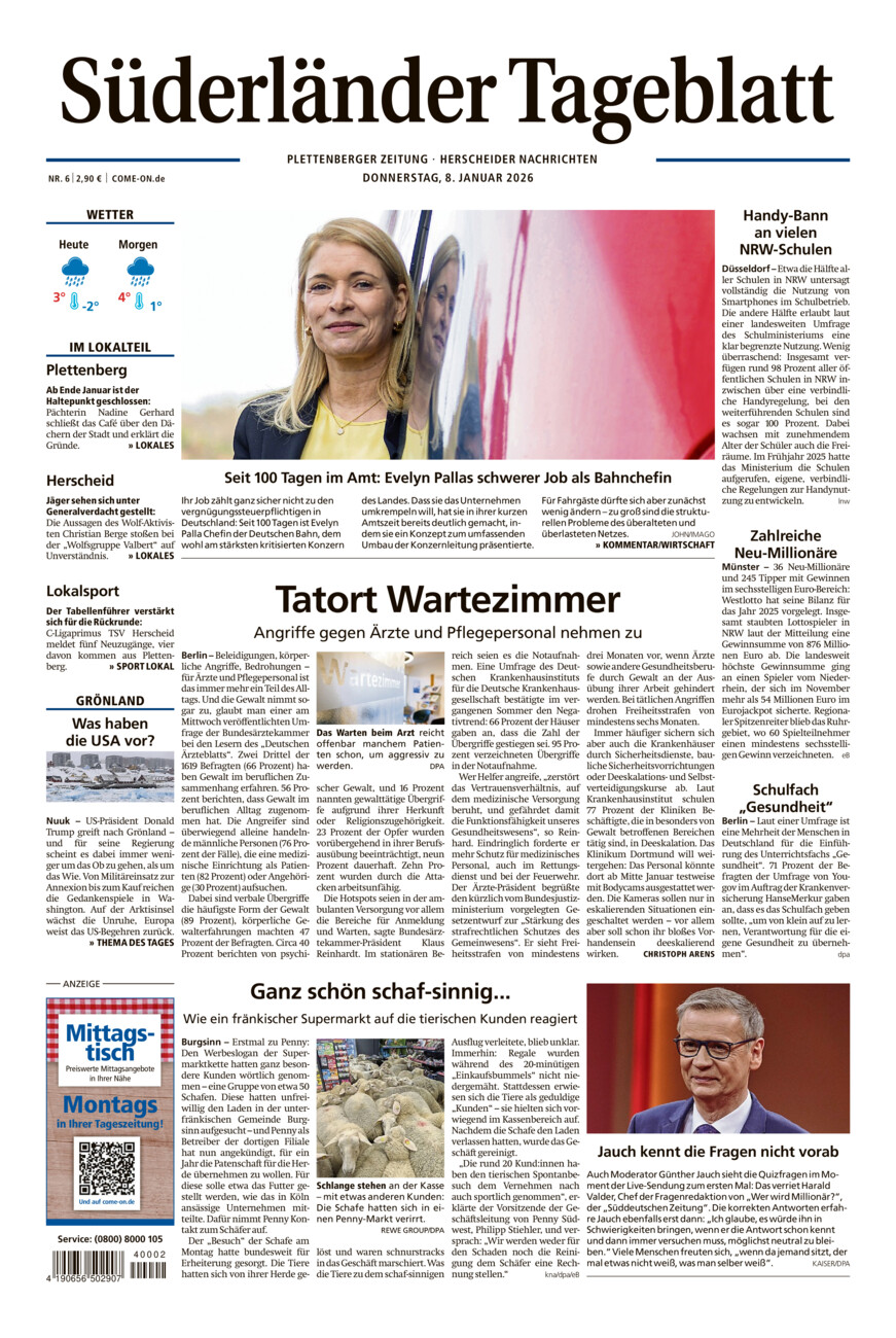 Süderländer Tageblatt vom Donnerstag, 08.01.2026