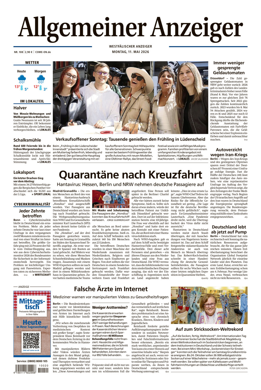Allgemeiner Anzeiger vom Montag, 11.05.2026