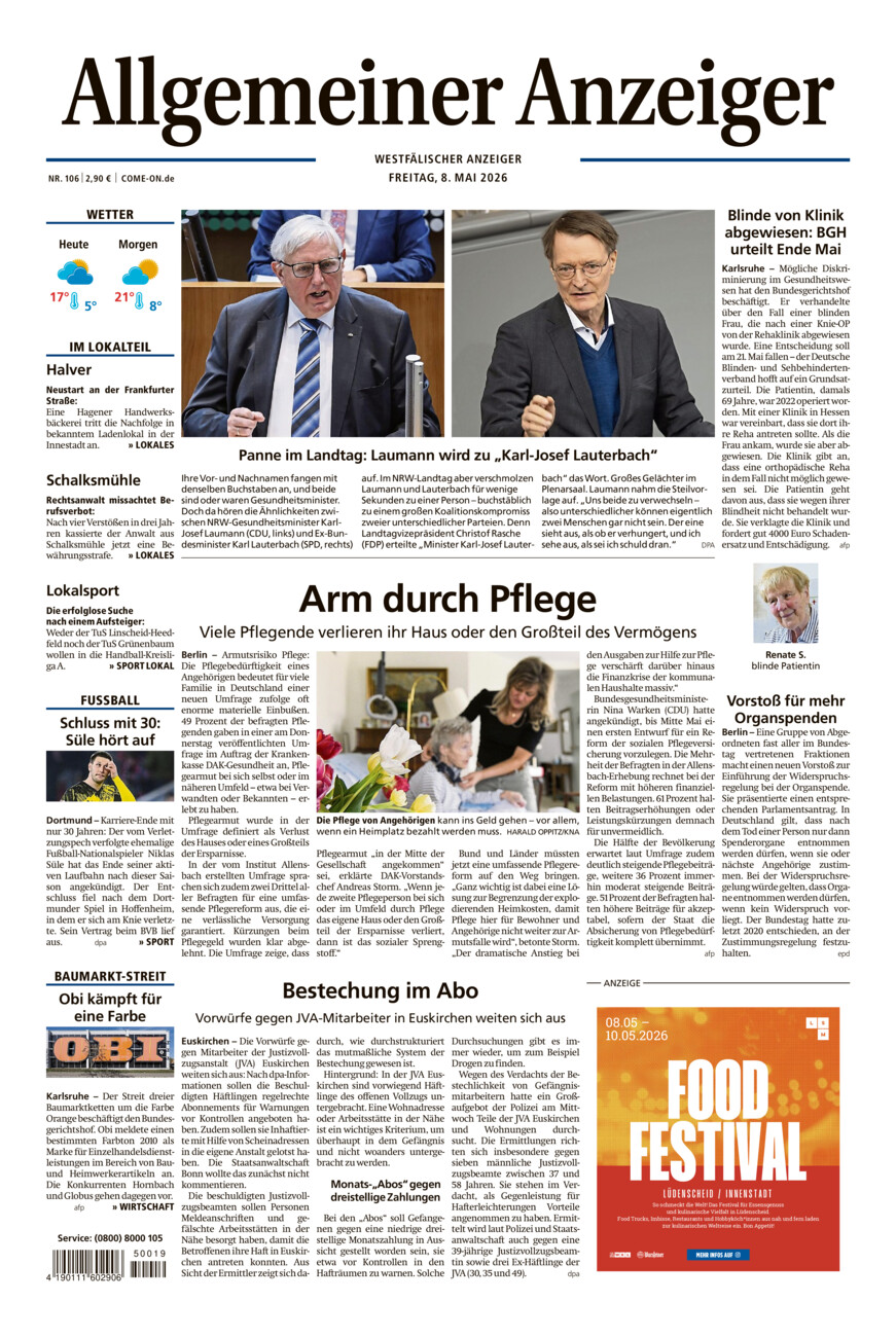 Allgemeiner Anzeiger vom Freitag, 08.05.2026