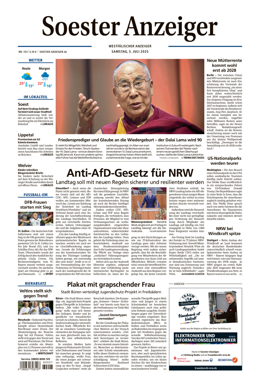 Soester Anzeiger vom Samstag, 05.07.2025