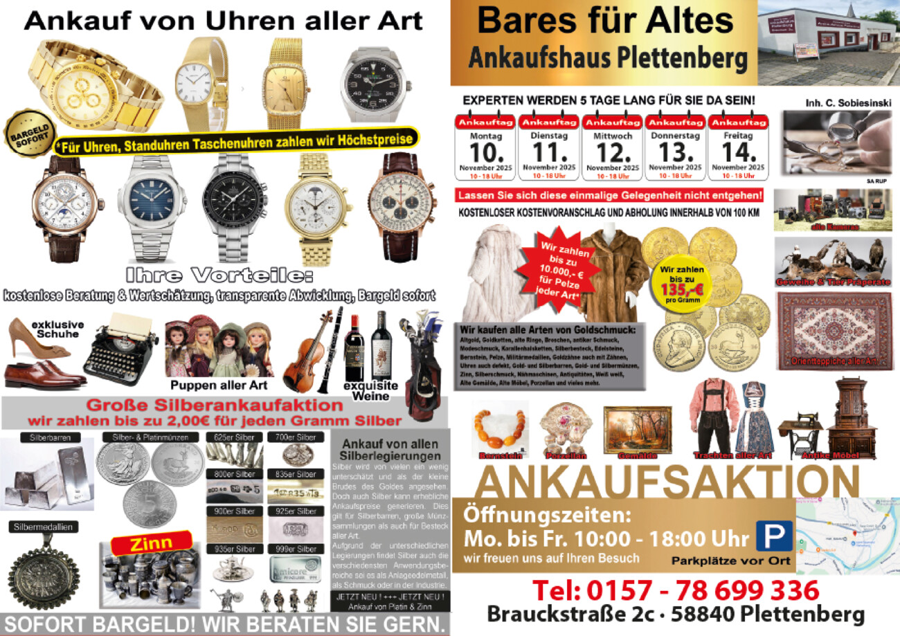 Antik Plettenberg vom Montag, 10.11.2025