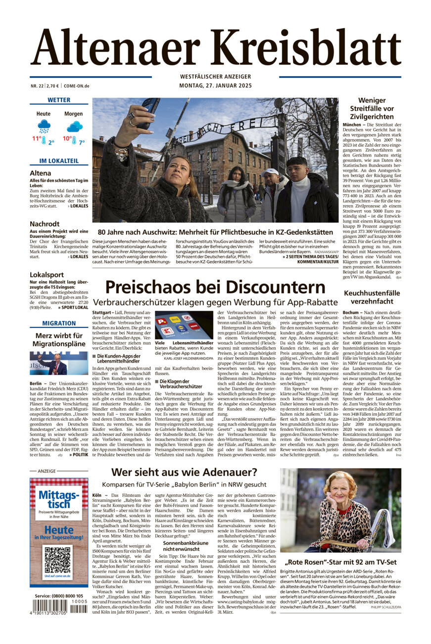 Altenaer Kreisblatt vom Montag, 27.01.2025