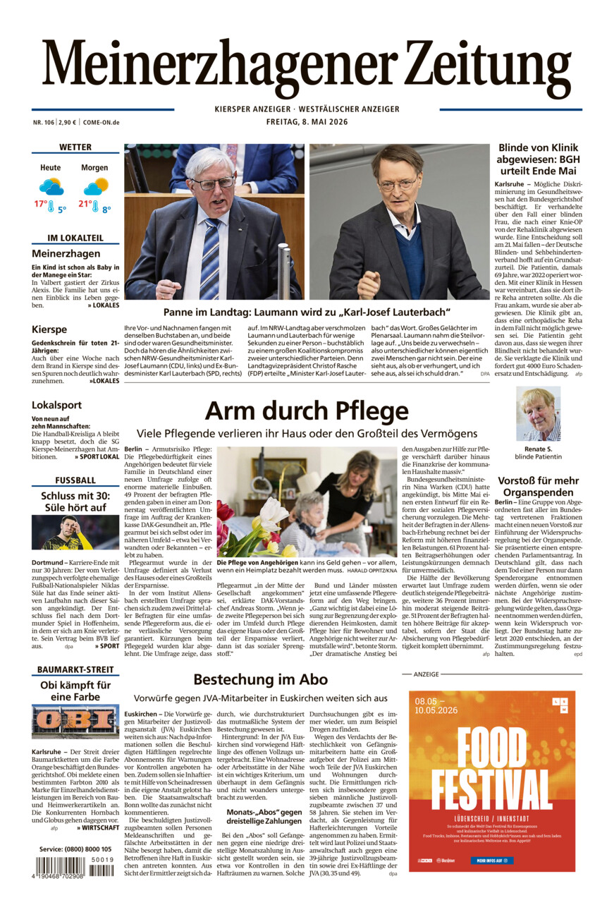 Meinerzhagener Zeitung vom Freitag, 08.05.2026