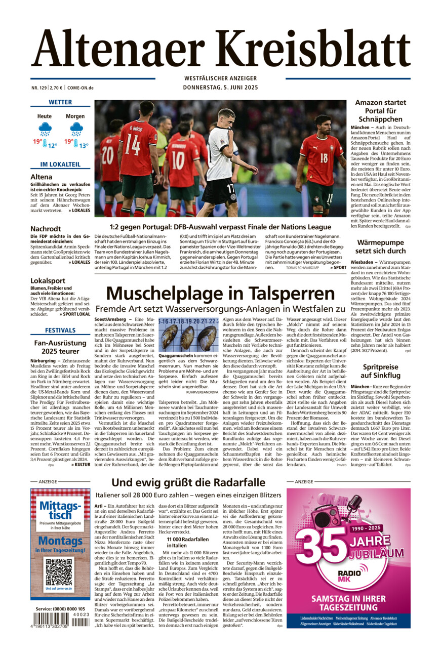 Altenaer Kreisblatt vom Donnerstag, 05.06.2025