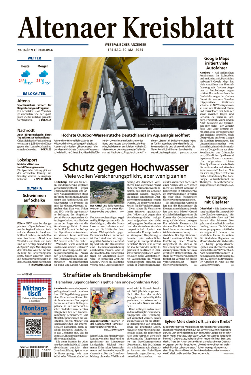 Altenaer Kreisblatt vom Freitag, 30.05.2025