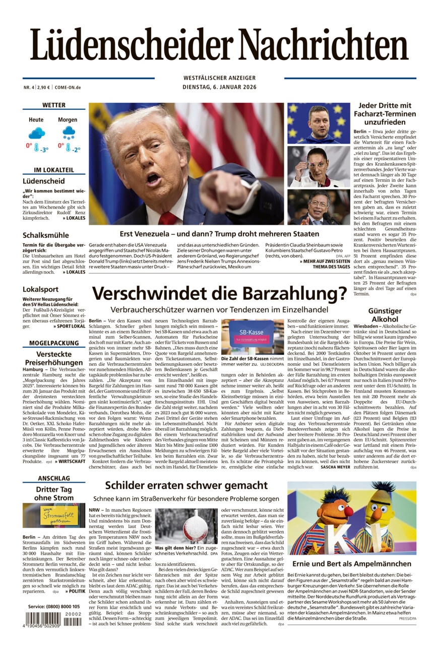 Lüdenscheider Nachrichten vom Dienstag, 06.01.2026