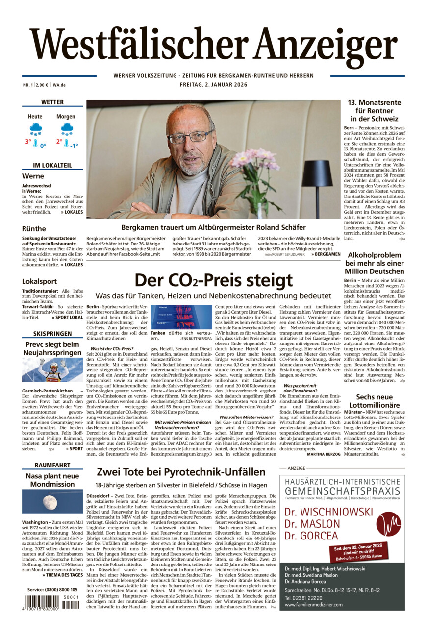Westfälischer Anzeiger Werne vom Freitag, 02.01.2026