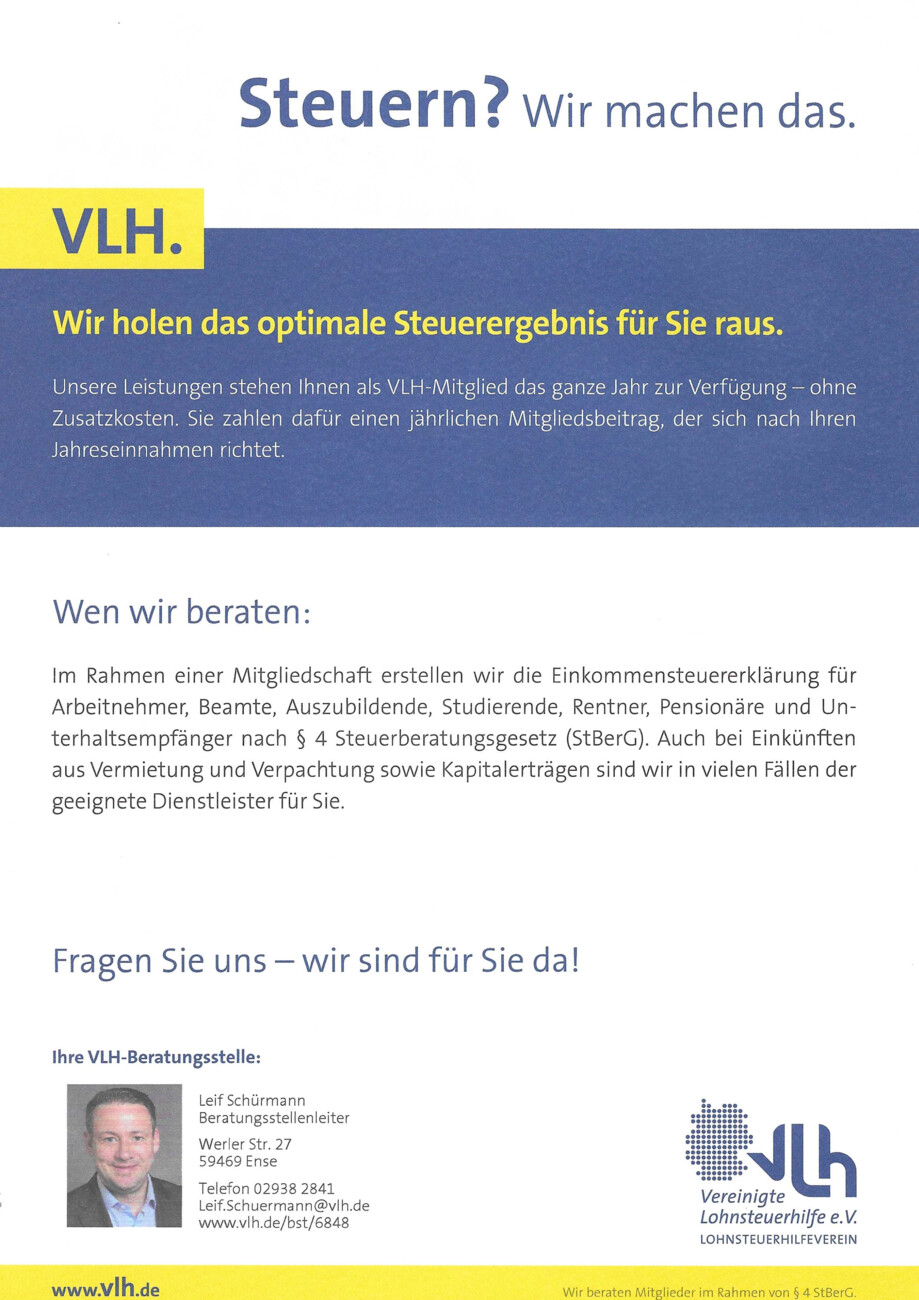 Vereinigte Lohnsteuerhilfe e.V. vom Samstag, 08.08.2026