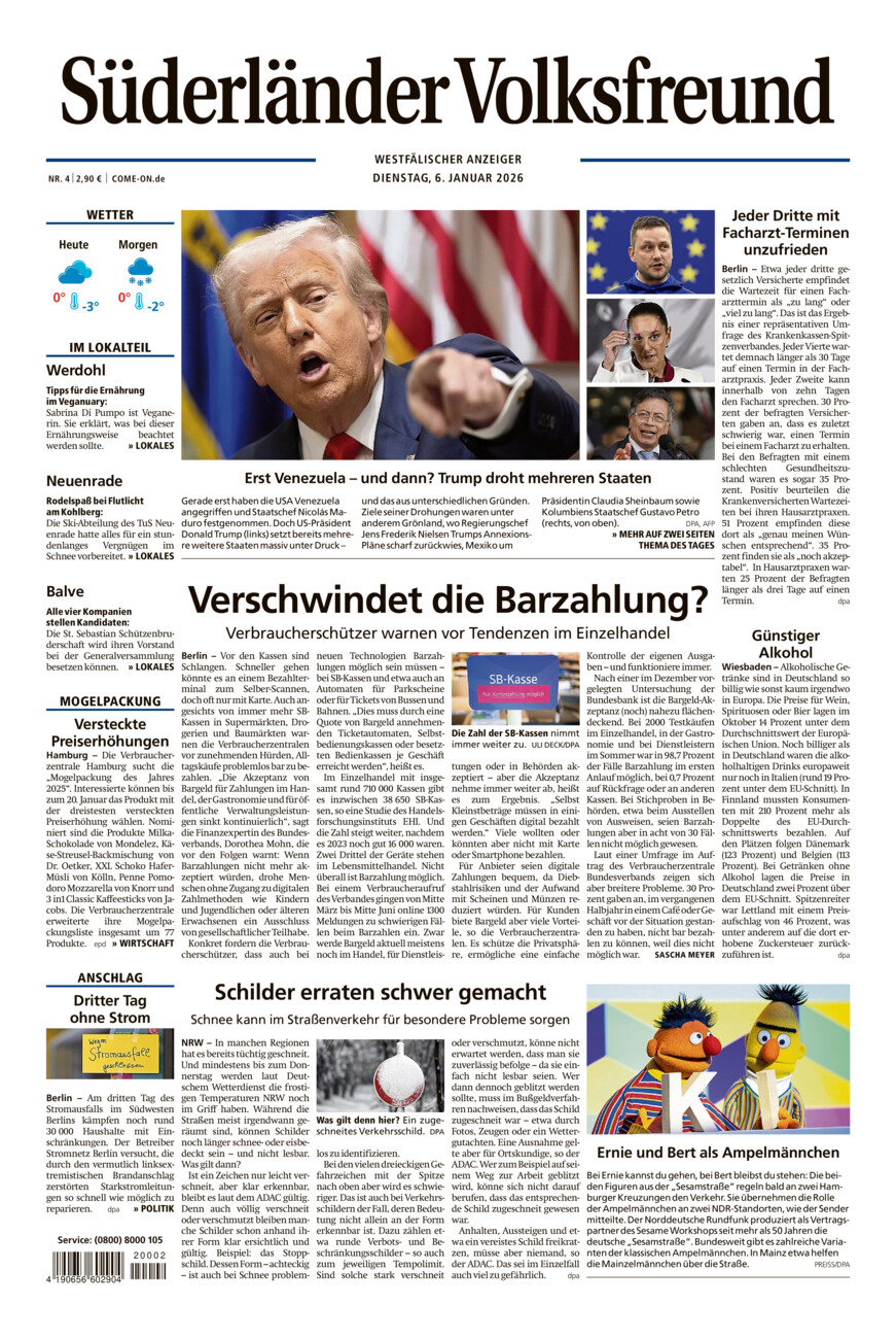 Süderländer Volksfreund vom Dienstag, 06.01.2026