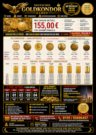 Goldkondor Kamen vom 31.08.2026